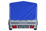 Einachsanhänger mit Blattfedern 230x125 UNITRAILER GARDEN 230/R KIPP mit H-800-Rahmen und blauer Plane