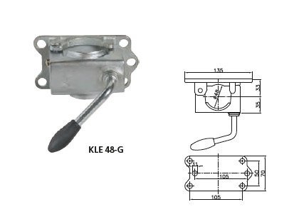 Stützrad mit Gusseisenklemme WINTERHOFF ST48-200VB+KLE48-G 150 kg 48 mm 505–725 mm