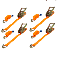 Satz aus vier UNITRAILER 6m/25mm/1t orangefarbenen Transportgurten mit Spanner