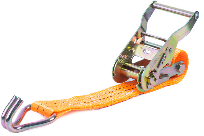 Satz aus vier UNITRAILER 4m/25mm/1t orangefarbenen Transportgurten mit Spannvorrichtung