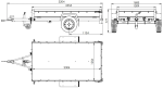 Leichter Anhänger auf Blattfedern 230x125 UNITRAILER GARDEN 230/R KIPP mit Gitterwänden, H-0-Rahmen und blauer Plane