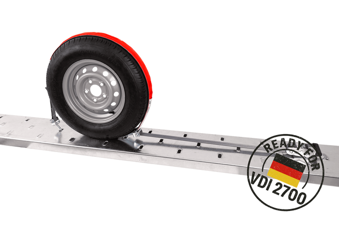 4er Set HEFFA CARLINE 130 Anhänger Transportgurte Radsicherungsgurte 2,8m/35mm/3t VDI 2700