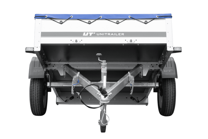 Leichter Anhänger 200x125 UNITRAILER GARDEN 201 KIPP mit blauer Plane