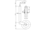 Stützrad mit Klemme UNITRAILER 150 kg 48 mm 505–730 mm