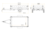 Leichter Anhänger 230x125 UNITRAILER FORCE 230 KIPP mit BIS-Seitenwänden, H-0-Rahmen und blauer Plane