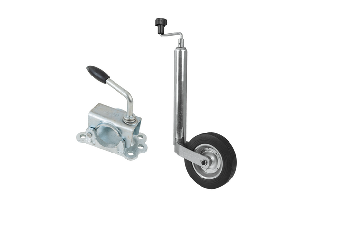 Stützrad mit Gusseisenklemme KNOTT TK48+LBG48 150 kg 48 mm 480–700 mm